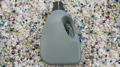 new plastic packaging made from 100% of Danish household-sorted plastic waste